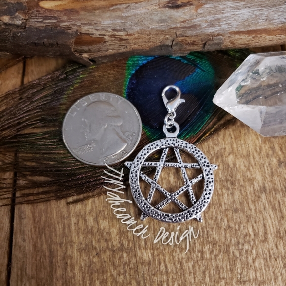 5/$25 Large Pentagram Charm for Bracelet~Zipper~Bag~Wiccan~Witch~Occult~Gothic~ - Picture 6 of 9